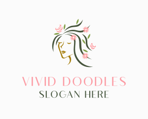 Floral Hair Beauty logo design