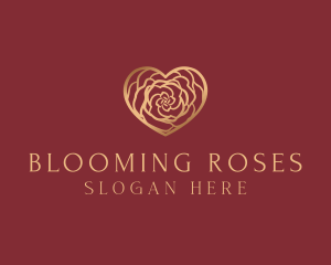 Gold Rose Heart logo design