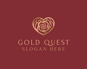 Gold Rose Heart logo design