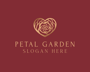 Gold Rose Heart logo design