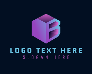 Hexagon Cube Letter B logo