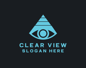 Eye Pyramid Triangle logo design