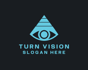 Eye Pyramid Triangle logo design