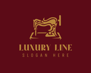 Gold Luxury Sewing Machine logo design