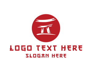 Torii Gate Japan Temple logo design