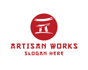 Torii Gate Japan Temple logo design