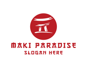 Torii Gate Japan Temple logo design