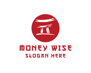 Torii Gate Japan Temple logo design