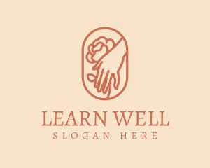 Wellness Hand Flower logo design