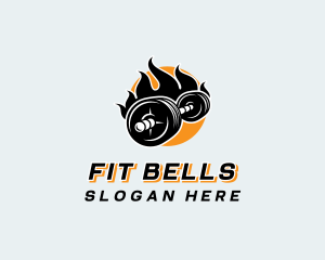 Fire Barbell Fitness logo design