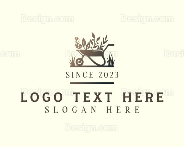 Garden Landscaping Wheelbarrow Logo