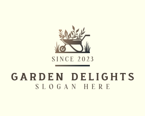 Garden Landscaping Wheelbarrow logo design