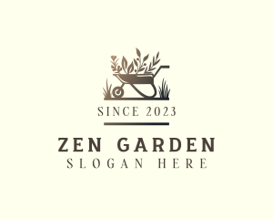 Garden Landscaping Wheelbarrow logo design