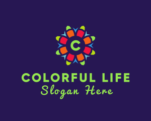 Colorful Flower Lantern logo design