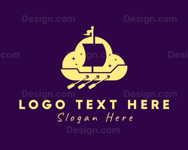 Yellow Viking Boat Logo