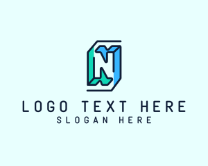 Outline Business Letter N logo