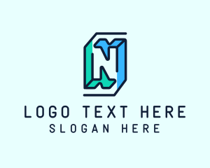 Outline Business Letter N logo