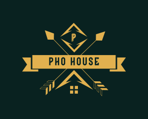 House Roofing Arrow logo design