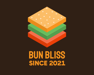 3D Burger Sandwich logo