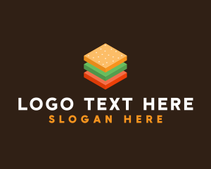 3D Burger Sandwich Logo