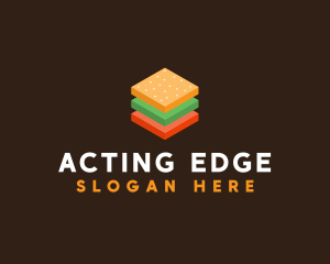 3D Burger Sandwich logo design