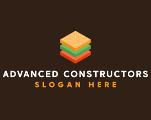 3D Burger Sandwich logo design