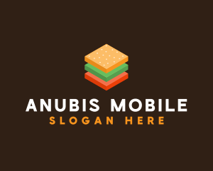 3D Burger Sandwich logo design