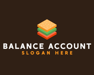 3D Burger Sandwich logo design