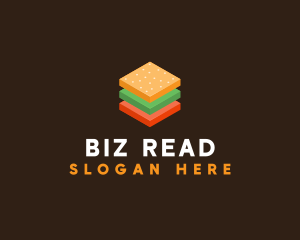 3D Burger Sandwich logo design