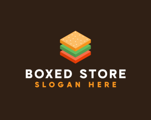 3D Burger Sandwich logo design