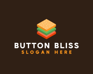 3D Burger Sandwich logo design