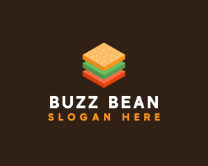 3D Burger Sandwich logo design