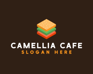 3D Burger Sandwich logo design