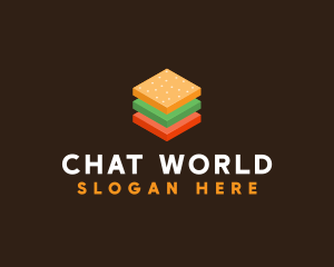 3D Burger Sandwich logo design