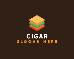 3D Burger Sandwich logo design