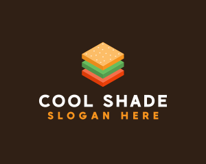 3D Burger Sandwich logo design