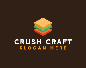 3D Burger Sandwich logo design