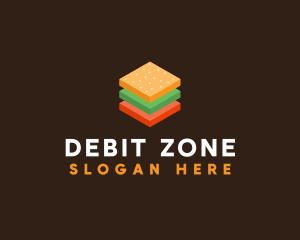 3D Burger Sandwich logo design