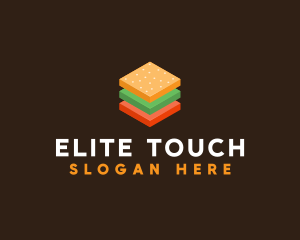 3D Burger Sandwich logo design