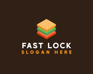 3D Burger Sandwich logo design