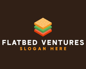 3D Burger Sandwich logo design