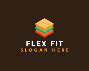 3D Burger Sandwich logo design