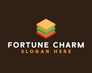 3D Burger Sandwich logo design