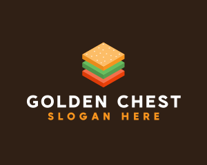 3D Burger Sandwich logo design