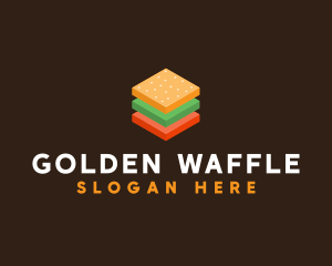 3D Burger Sandwich logo design