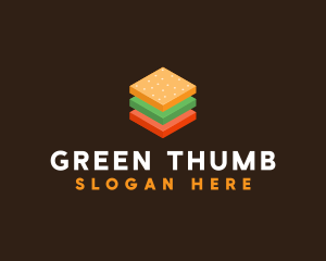 3D Burger Sandwich logo design