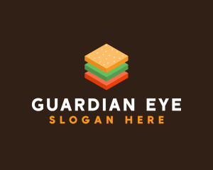 3D Burger Sandwich logo design