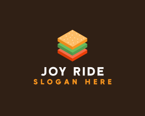 3D Burger Sandwich logo design