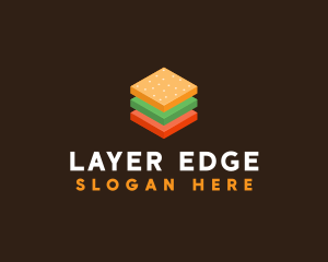 3D Burger Sandwich logo