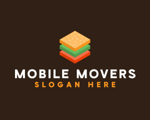 3D Burger Sandwich logo design